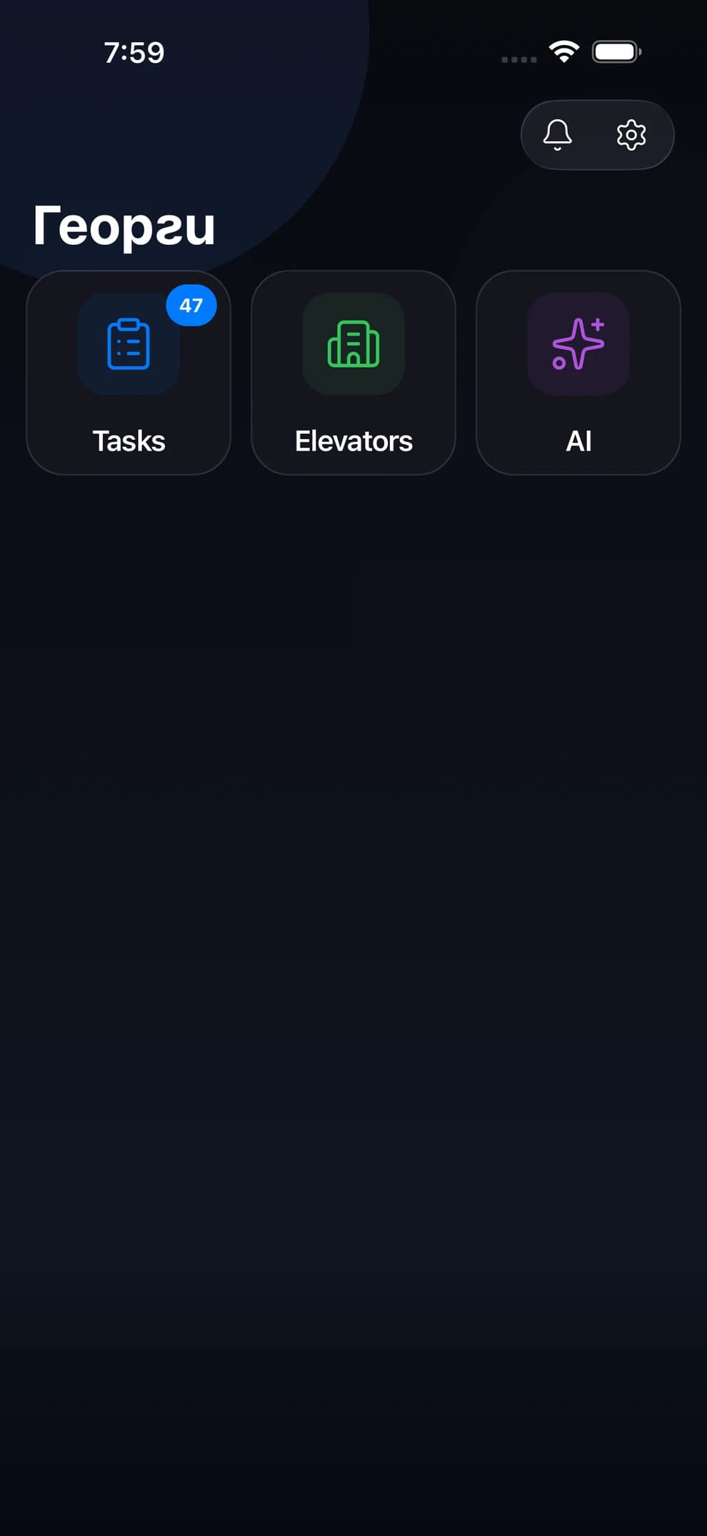 The LiftexPro mobile app for technicians — the day’s jobs in the field