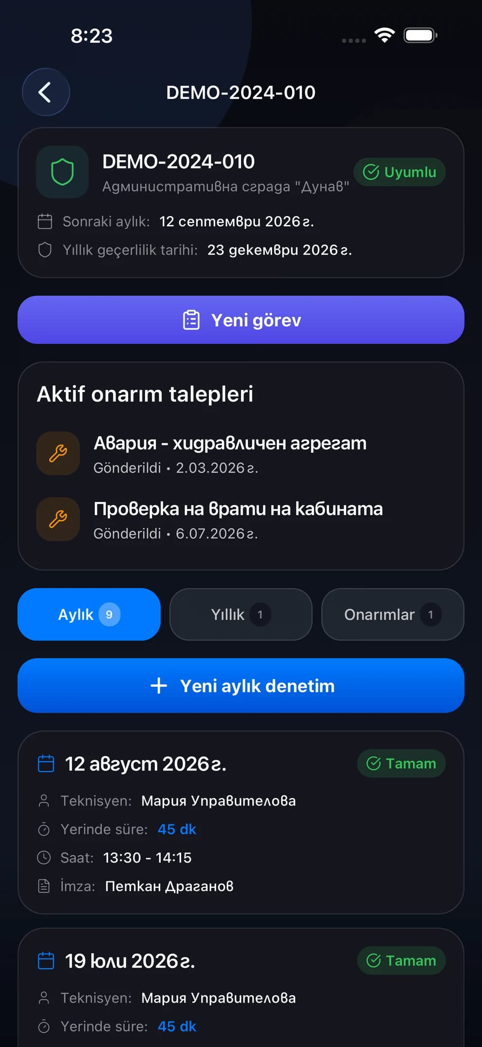 LiftexPro’da asansör defteri — aylık kontroller ve imzalanan maddeler